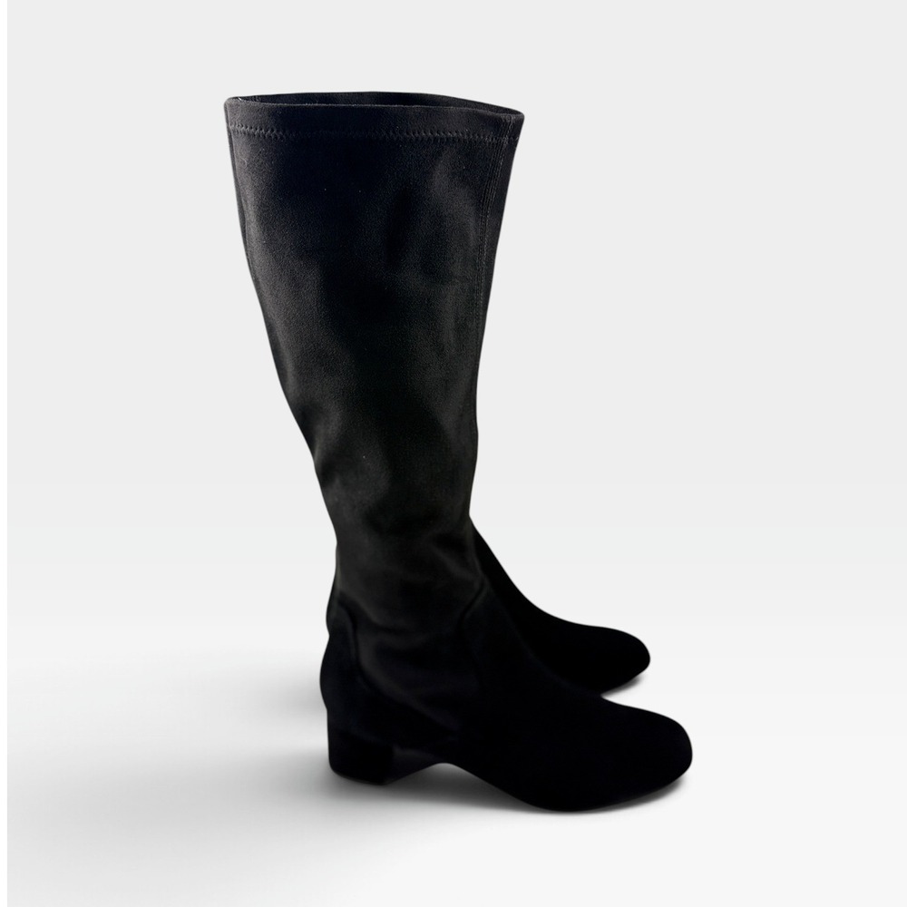 Clarks Tealia Cup Knee High Boots Womens 10 Black Leather Stretch New